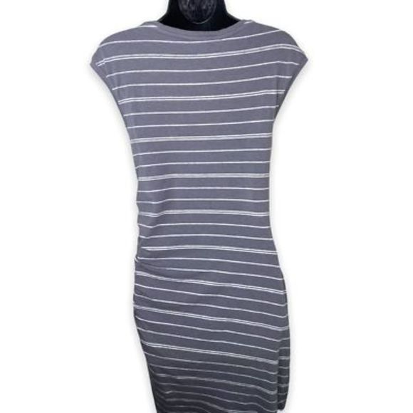 Athleta Gray Stripe Carefree Tee Dress Size Small - Picture 6 of 9